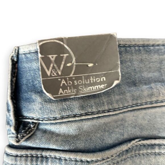 WIT & WISDOM 'Ab'Solution Raw Hem Skimmer Jean in Blue Size 24W NEW - Picture 10 of 11